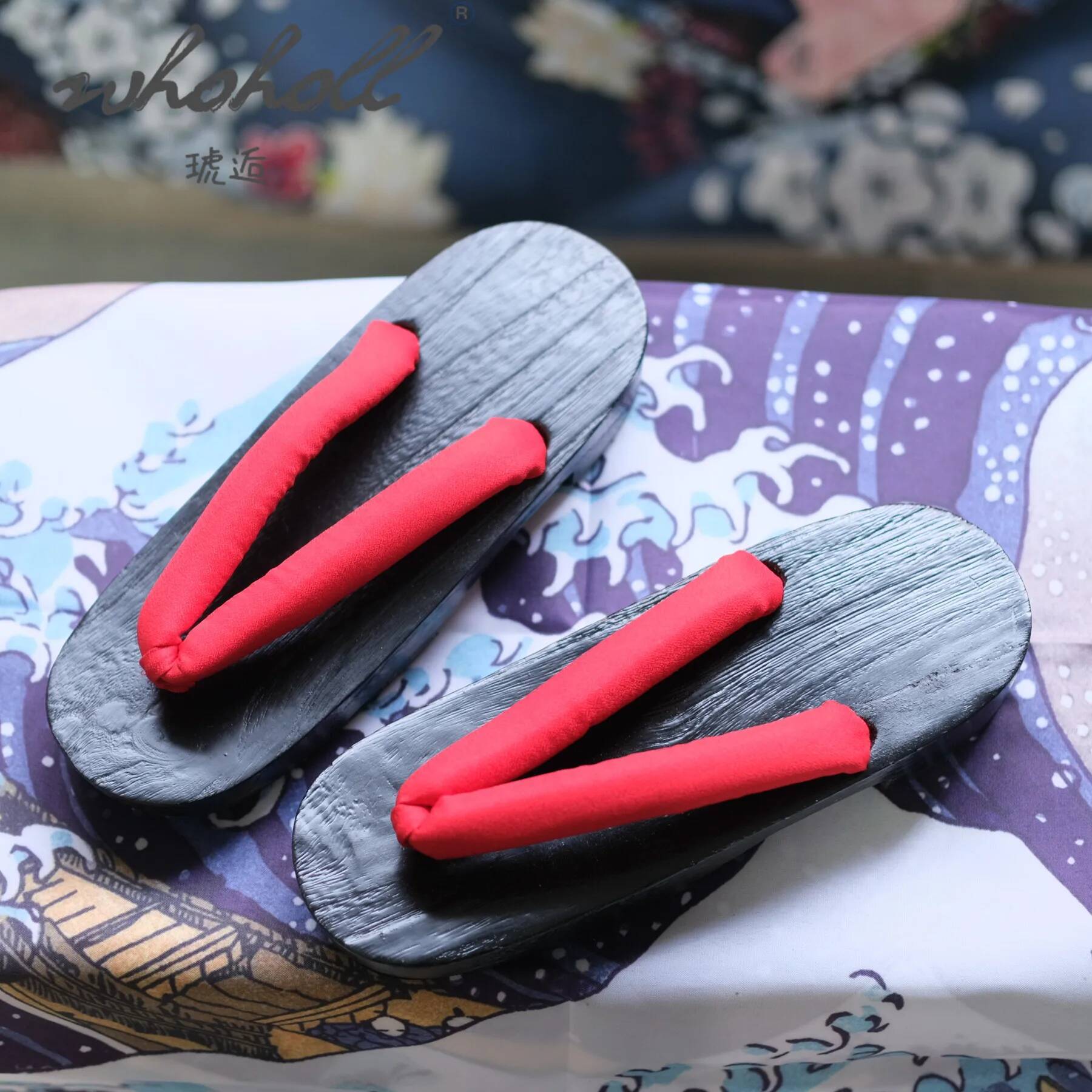 Geta Wooden Sandal - รองเท้าเกต้าญี่ปุ่นสำหรับผู้หญิง ฤดูร้อน รองเท้าแตะนินจา ชุดคอสเพลย์ รองเท้าพื้นไม้ รองเท้าแตะแบบสวม