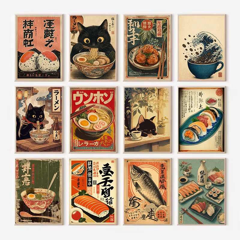โปสเตอร์ภาพวาดบนผ้าใบลายอาหารญ - Japanese Lifestyle Food บทวิจารณ์และราคา