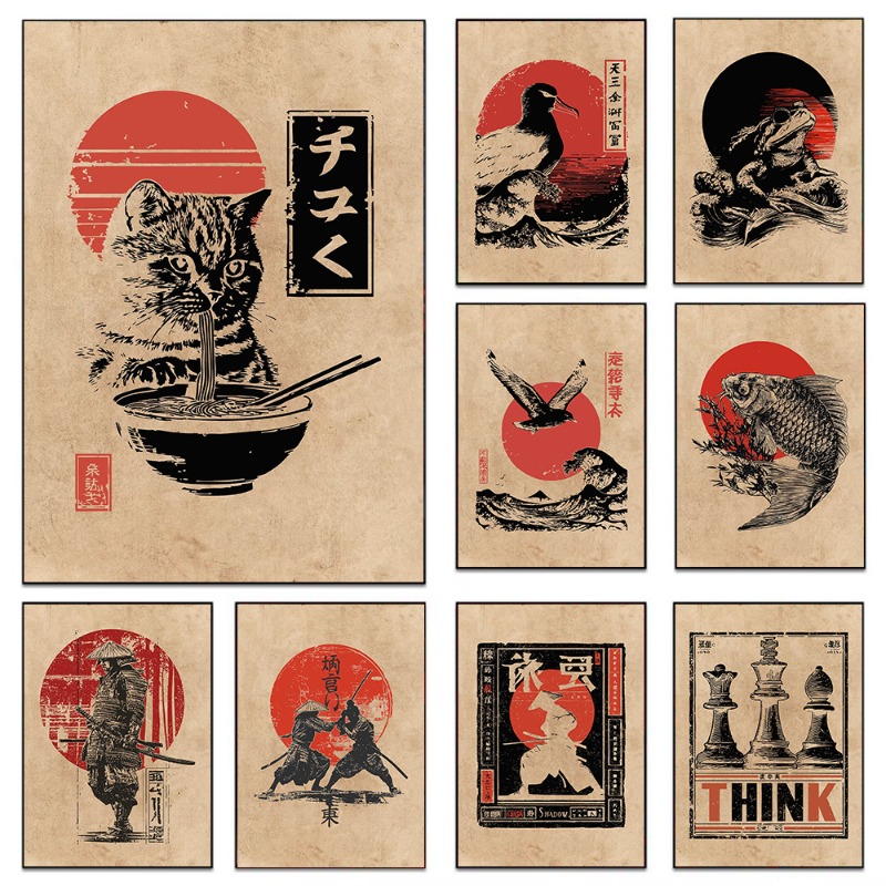 ภาพวาดบนผ้าใบแนววินเทจ: ปลาคาร - Japanese Eating Lifestyle บทวิจารณ์และราคา