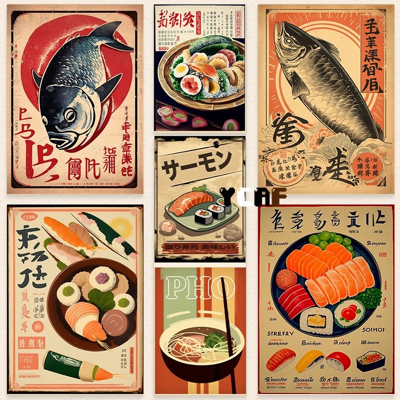 โปสเตอร์อาหารญี่ปุ่นวินเทจพิมพ - Japanese Lifestyle Food บทวิจารณ์และราคา
