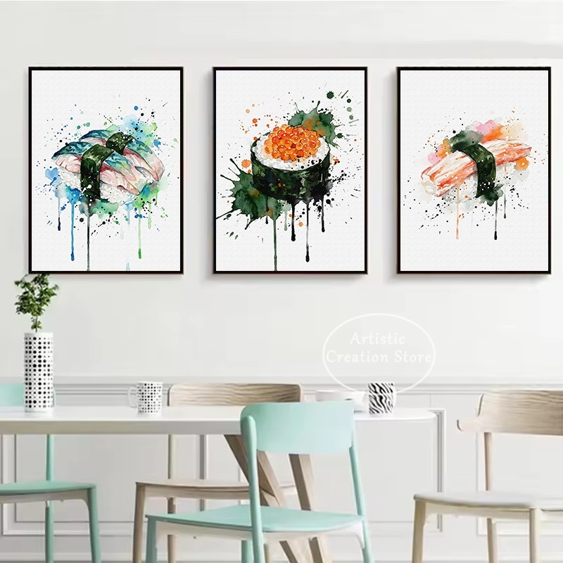 ภาพวาดสีน้ำอาหารญี่ปุ่น ซูชิปล - Japanese Lifestyle Food บทวิจารณ์และราคา